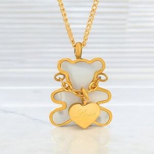 🆕️Charming Teddy 18K Gold Plated Necklace - Dainty & Elegant Bear Charm🧸💫